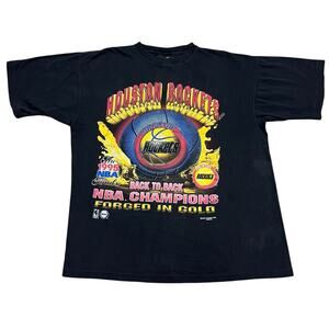 Vintage 90's Houston Rockets Forged In Gold Magic Johnson T Shirts Size XL